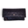 CHANEL BLACK QUILTED BEAUTY CC FOLDOVER CLUTCH