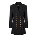CHANEL BLACK RIDING COAT WITH LOGO BUTTONS - SIZE 44