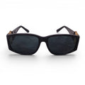 CHANEL BLACK SQUARE SUNGLASSES WITH CRYSTAL LOGO