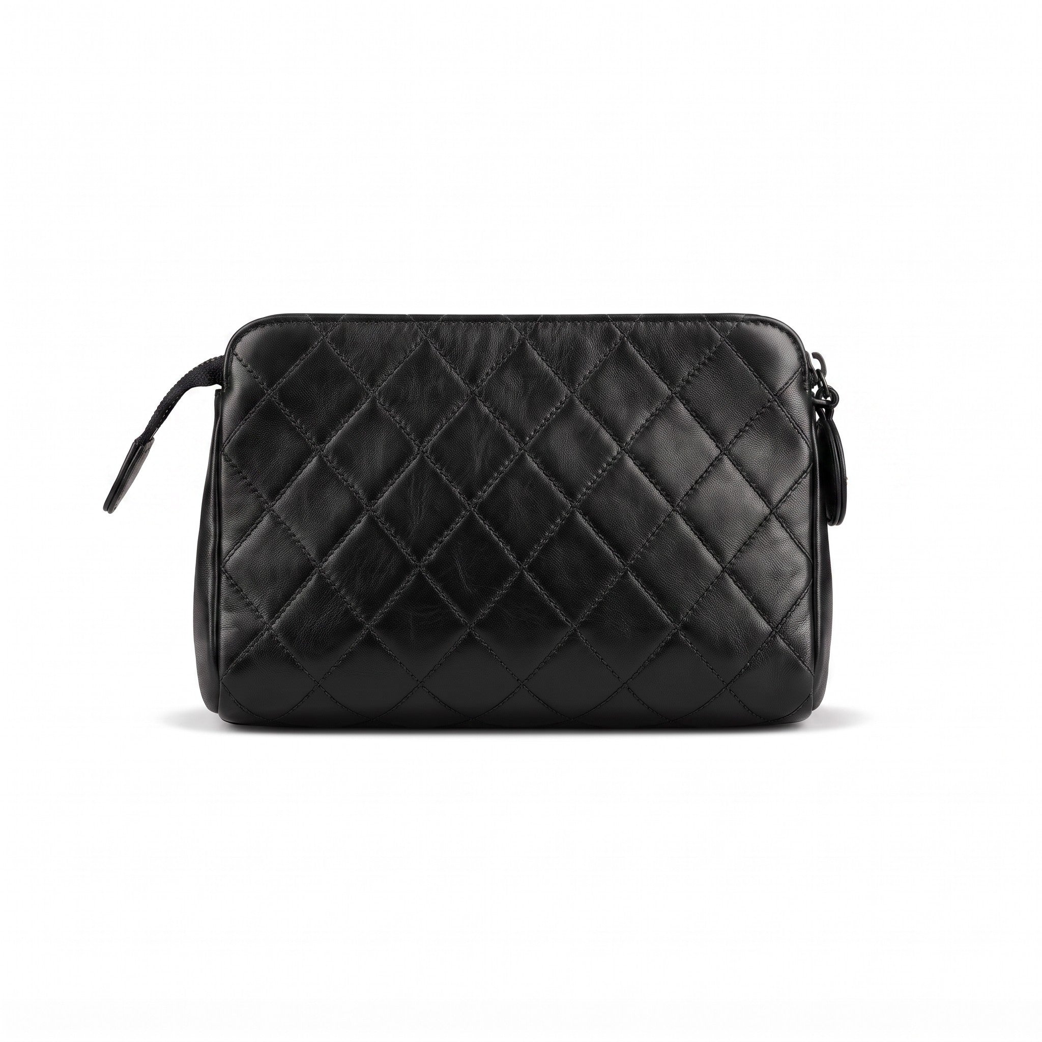 CHANEL BLACK VINTAGE POUCH WITH LOGO