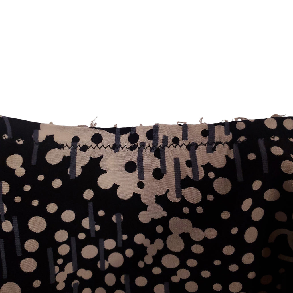 CHANEL BLACK, GREY AND WHITE SILK LOGO TANK TOP - SIZE 42
