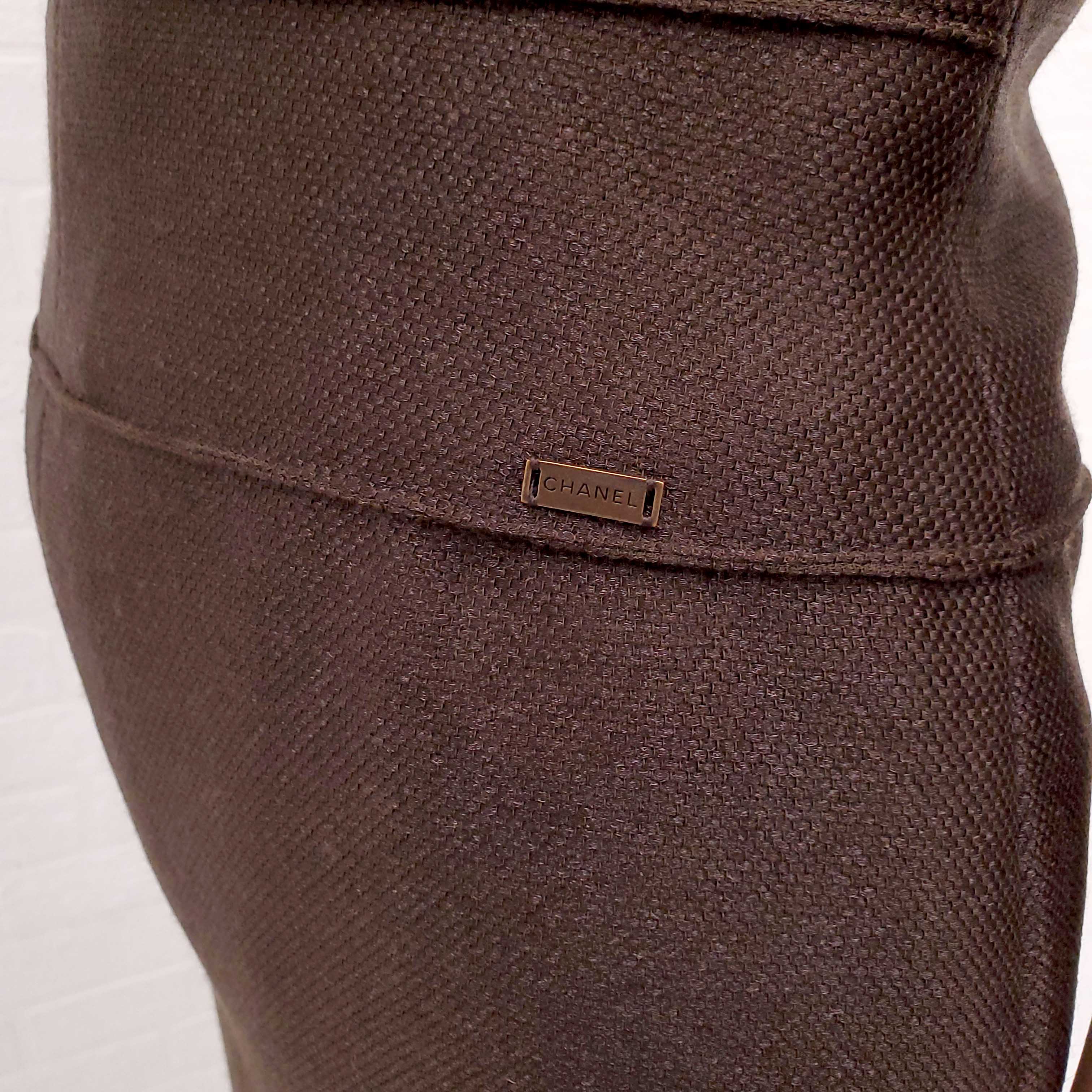 CHANEL BROWN MIDI DRESS - SIZE 36