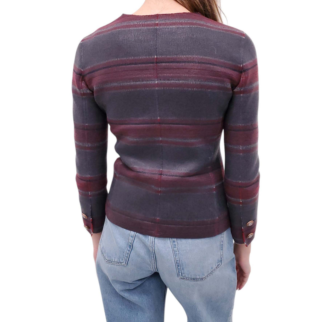CHANEL CASHMERE STRIPED JACKET - SIZE 36