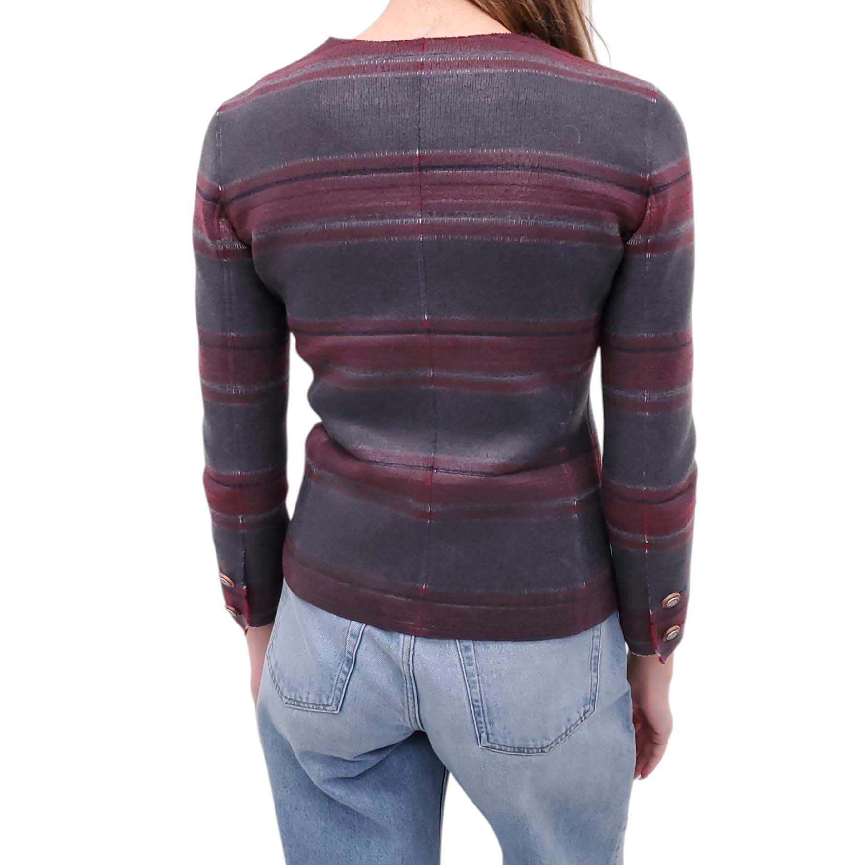 CHANEL CASHMERE STRIPED JACKET - SIZE 36