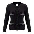 CHANEL CASHMERE SWEATER WITH LOGO BUTTONS - 42