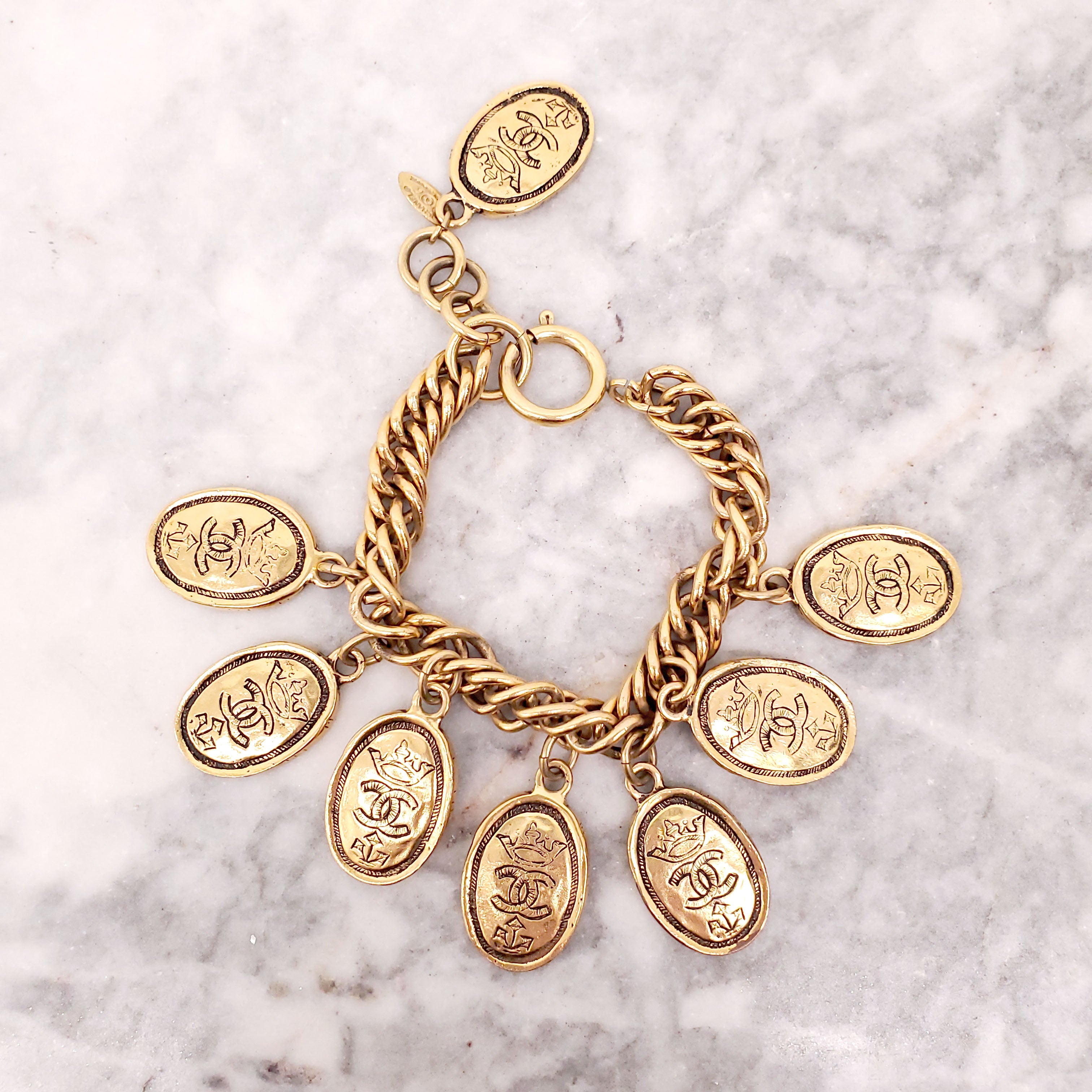 CHANEL COCO MARK BRACELET GOLD MEDALLION
