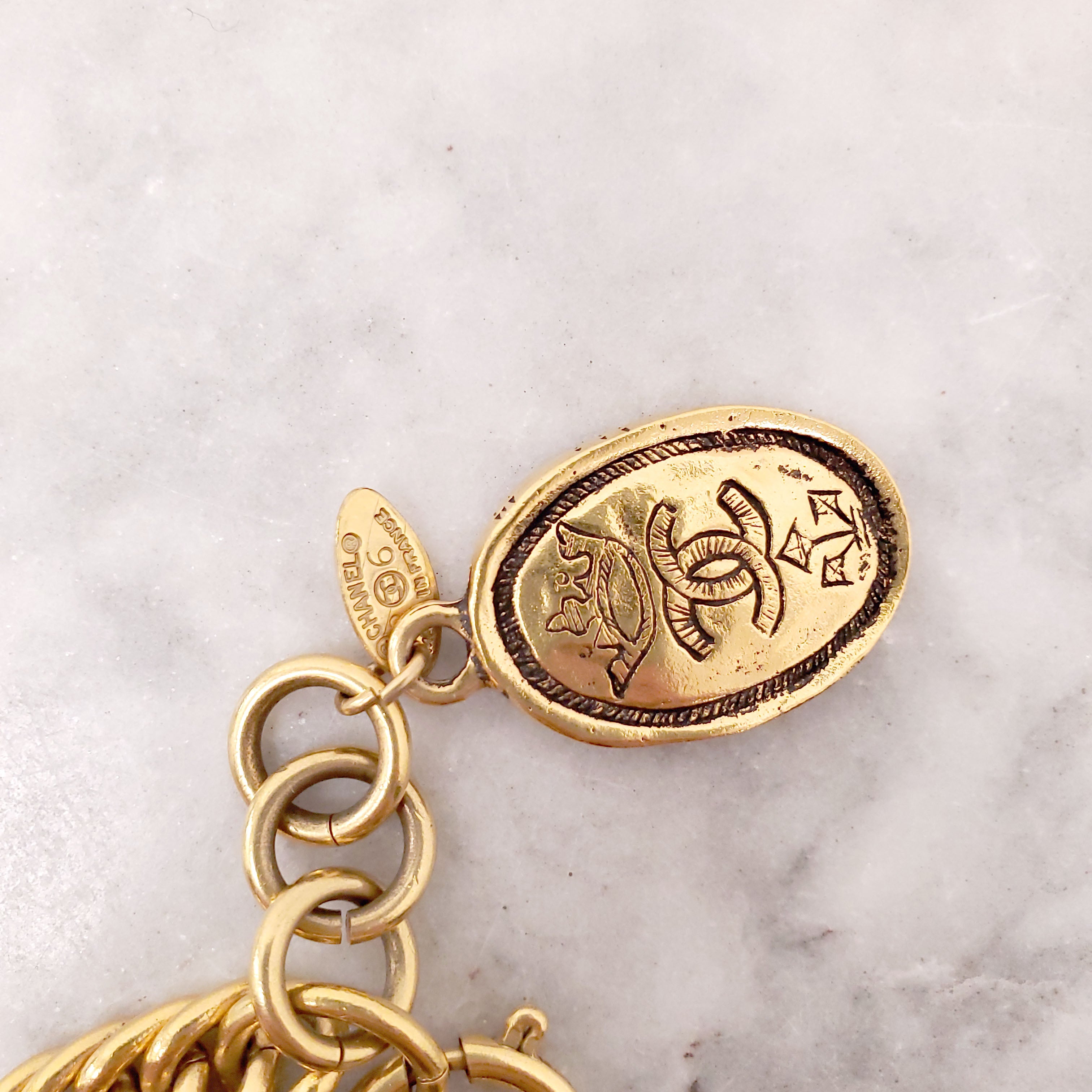 CHANEL COCO MARK BRACELET GOLD MEDALLION