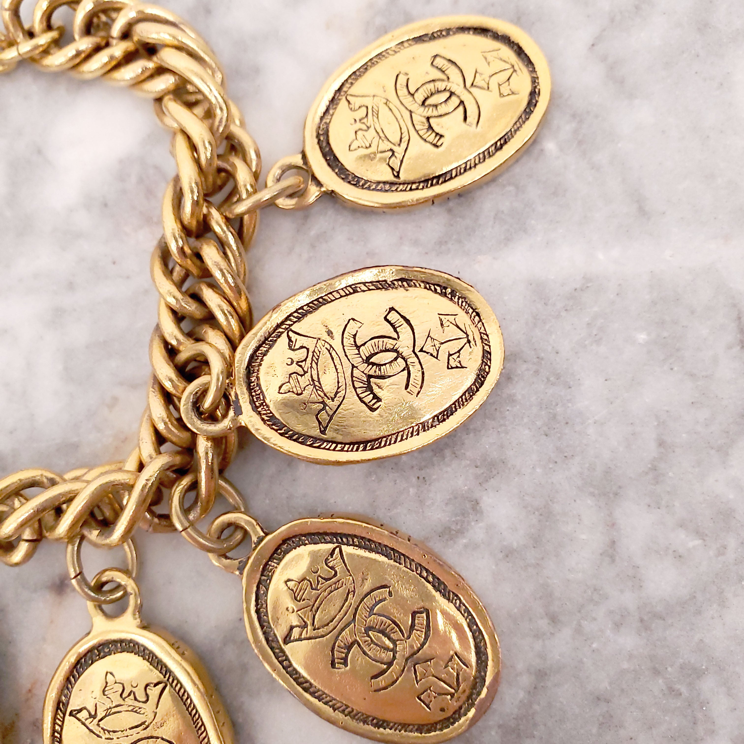 CHANEL COCO MARK BRACELET GOLD MEDALLION