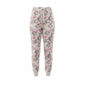 CHANEL CREAM AND PINK CASHMERE FLORAL PANTS - SIZE 38