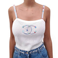 CHANEL CROCHET LOGO CC TOP - SIZE 40