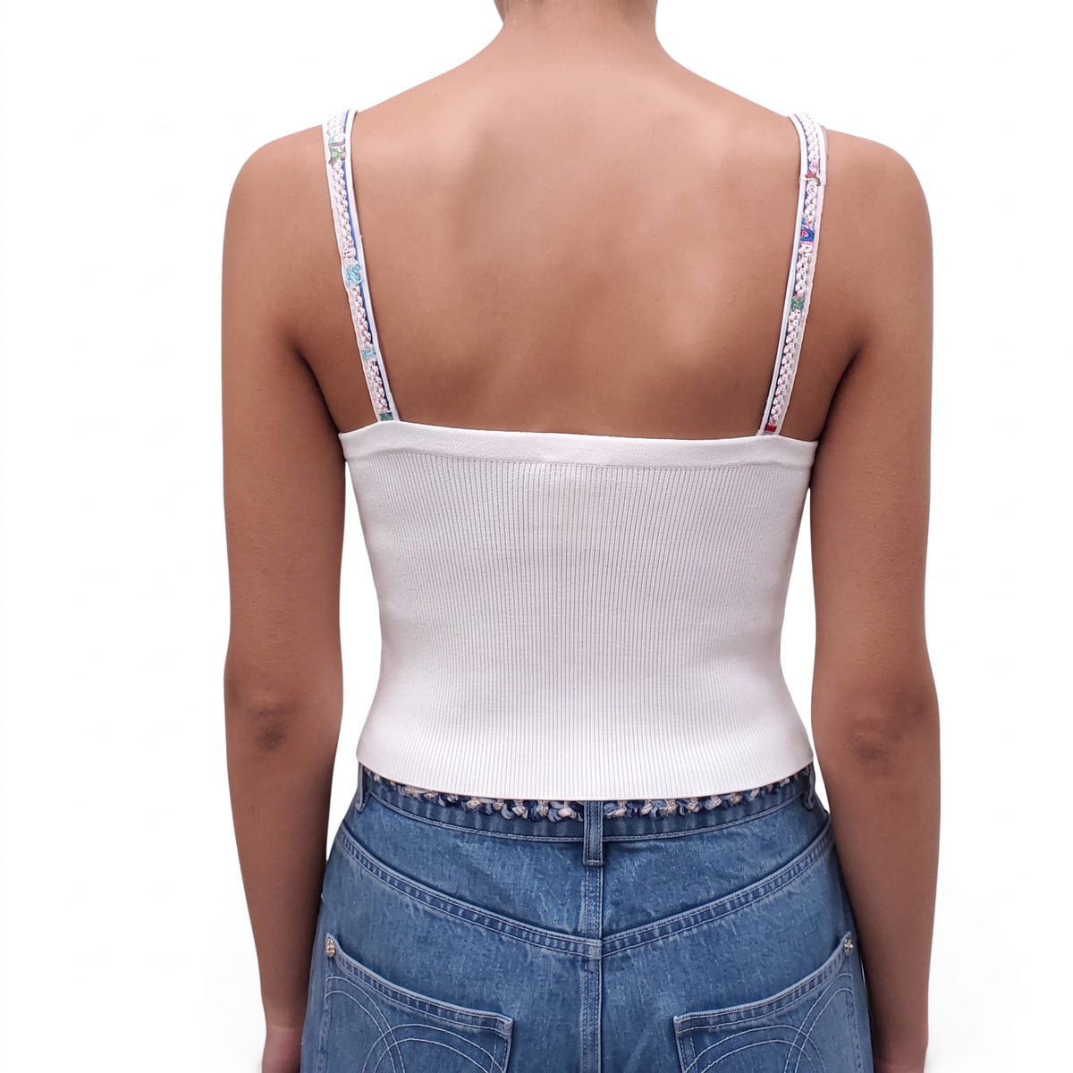 CHANEL CROCHET LOGO CC TOP - SIZE 40