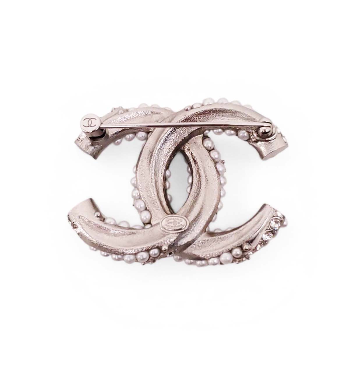 CHANEL CRYSTAL CC BROOCH