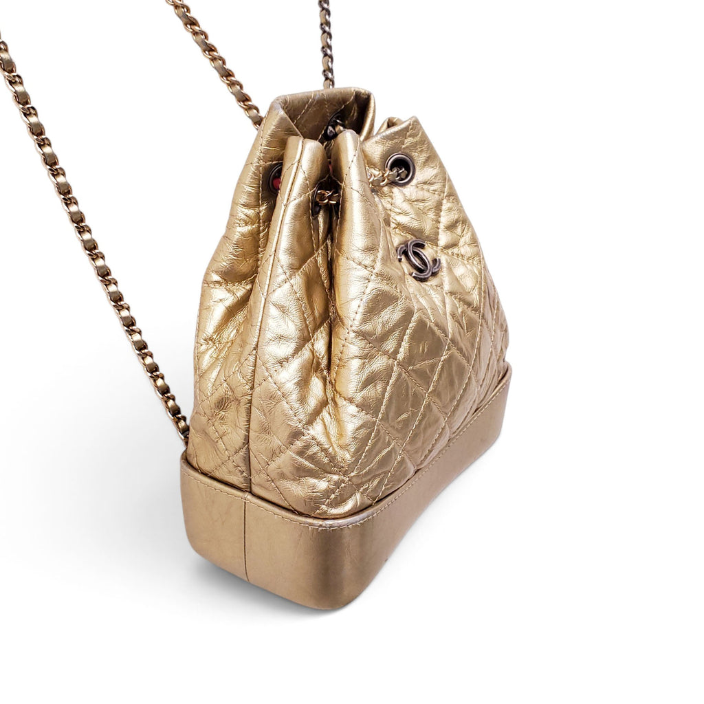 CHANEL GOLD SMALL GABRIELLE BACKPACK