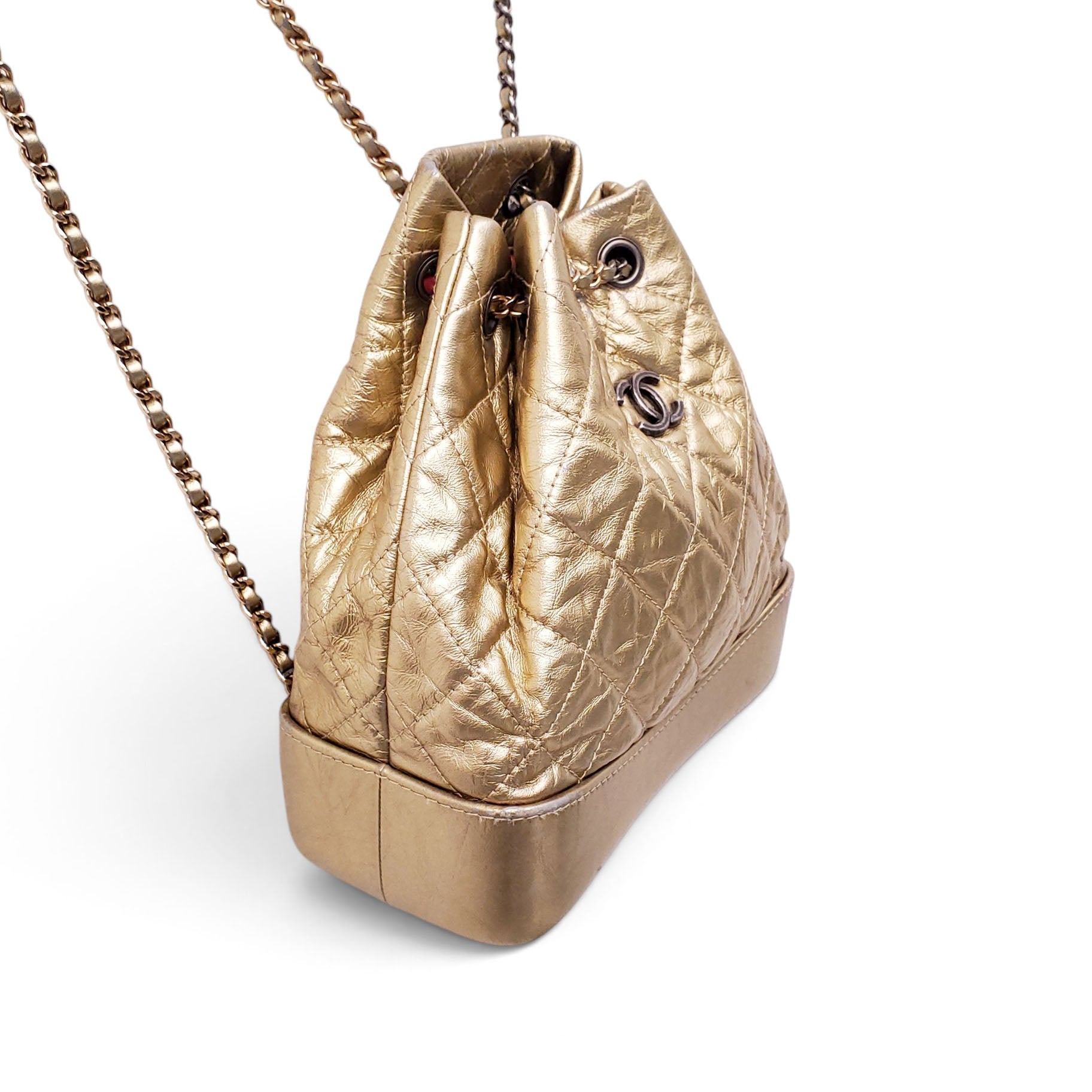CHANEL GOLD SMALL GABRIELLE BACKPACK