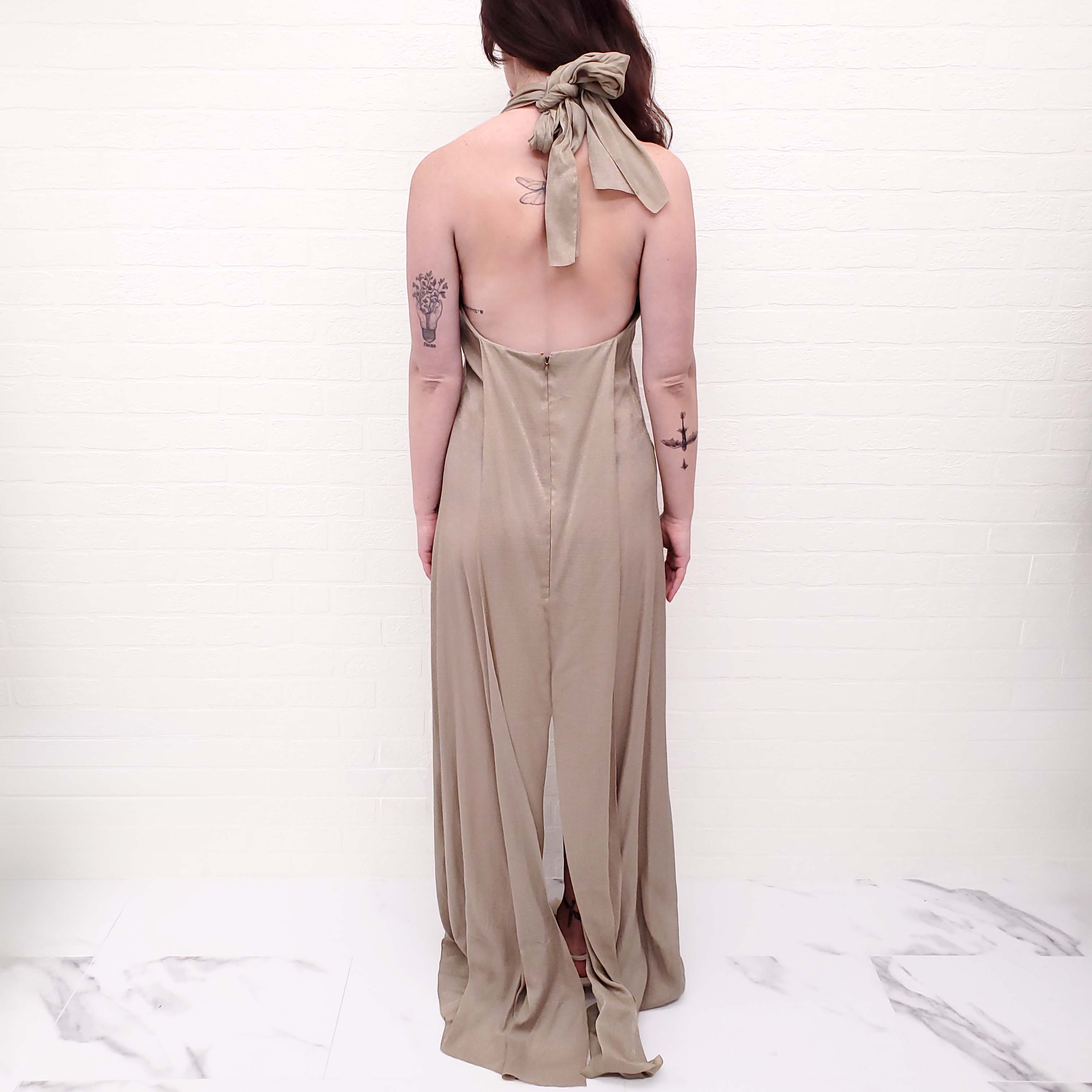 CHANEL GOLD SPARKLE GOWN - SIZE 38