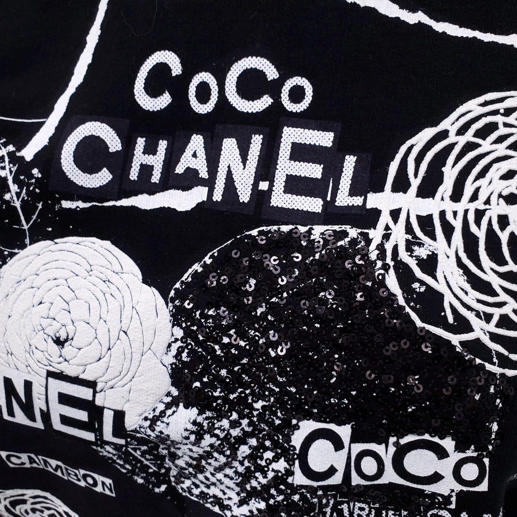 CHANEL GRAPHIC CREWNECK SWEATER - SIZE S