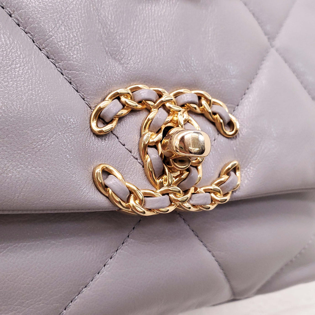 CHANEL GREY 19 FLAP BAG