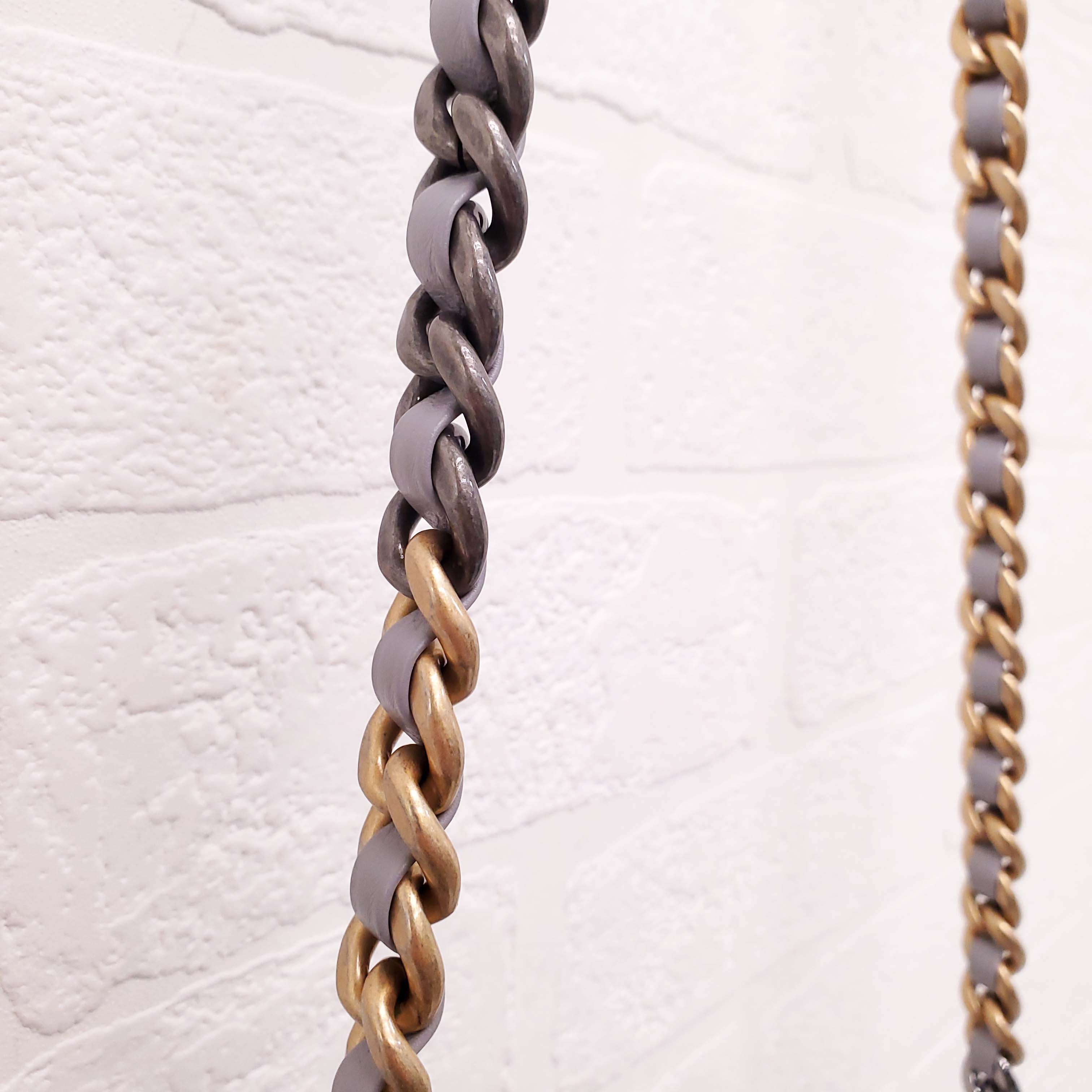 CHANEL GREY 19 FLAP BAG