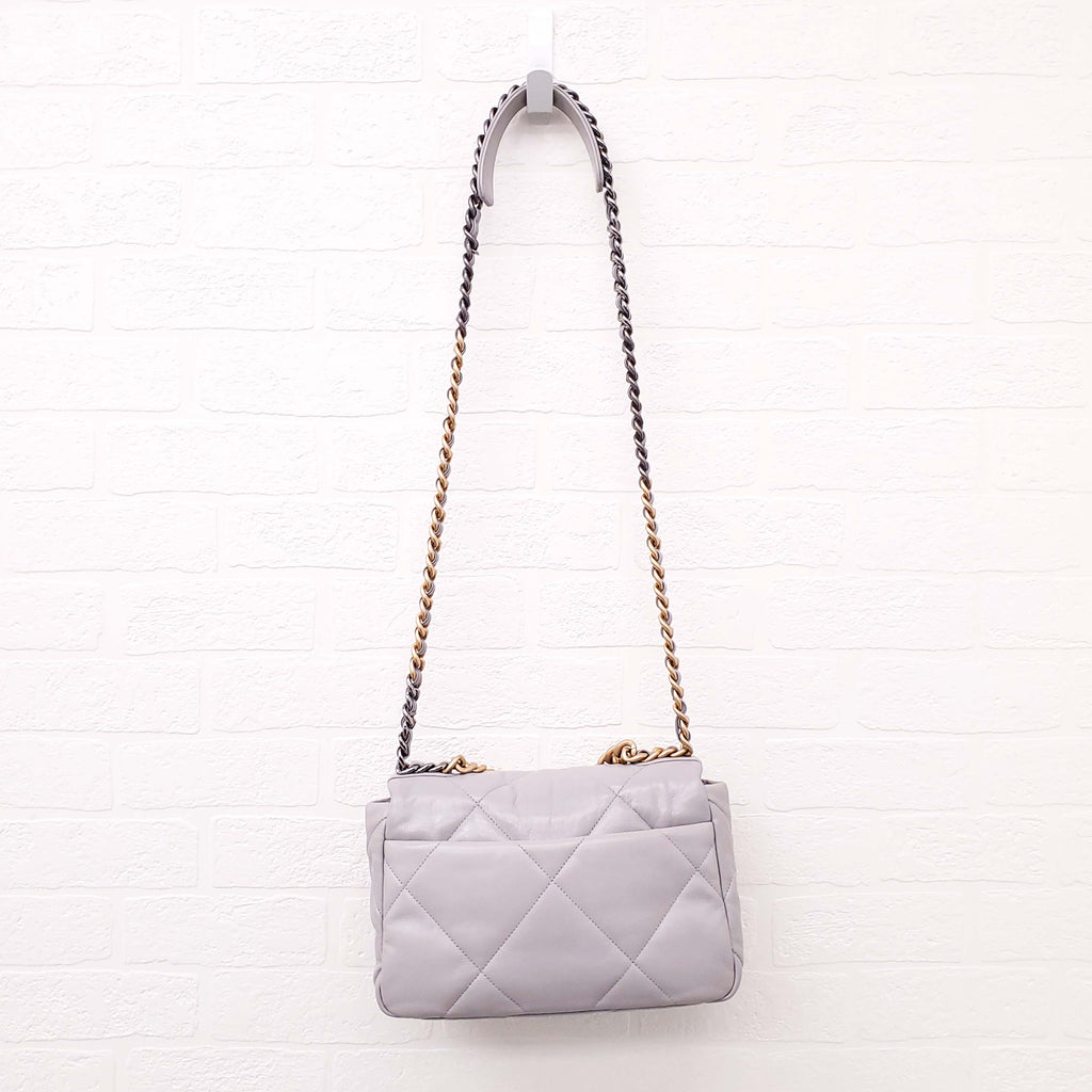 CHANEL GREY 19 FLAP BAG