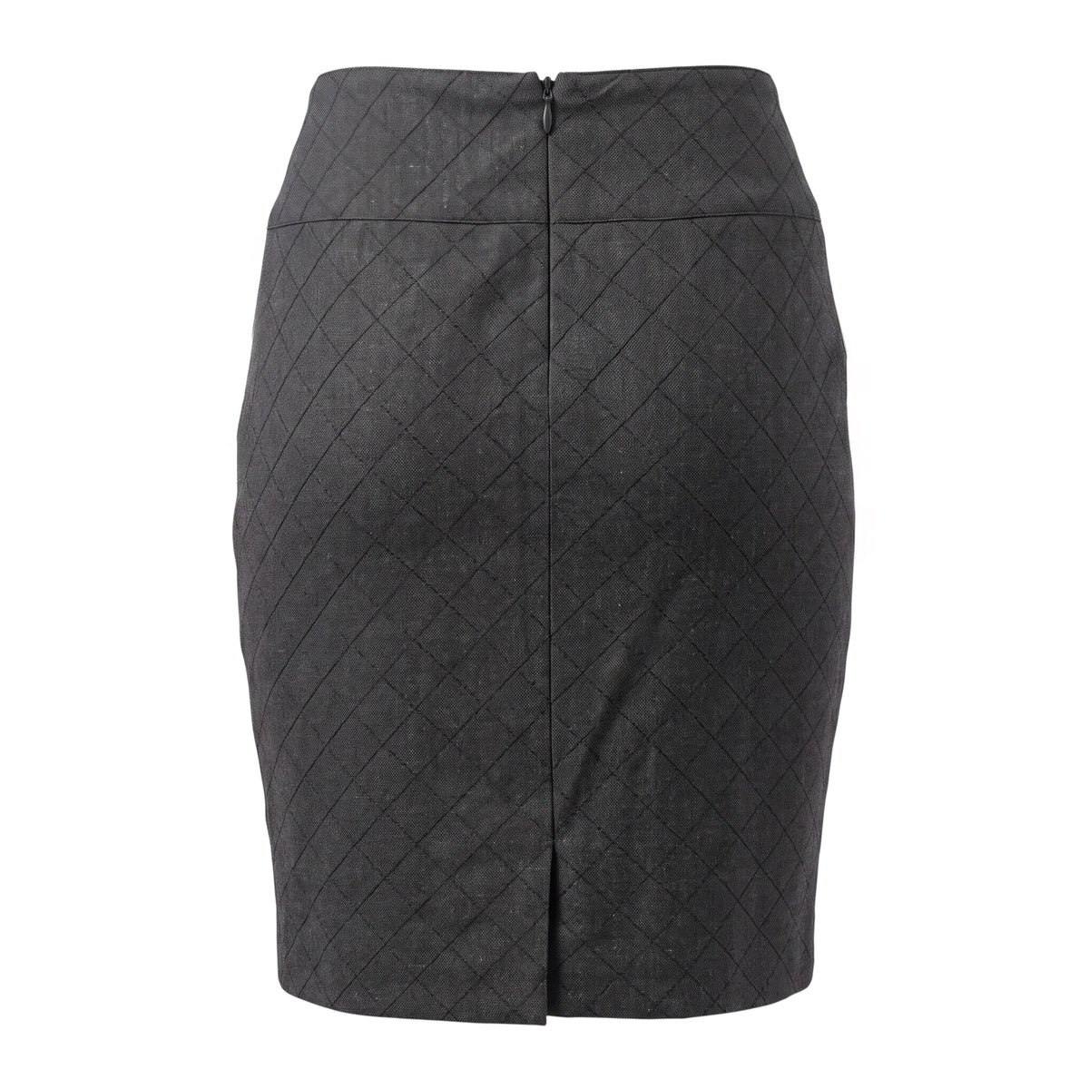 CHANEL GREY ARGYLE SKIRT - SIZE 40