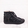 CHANEL LACE BLACK HIGHTOP SNEAKERS - SIZE 40