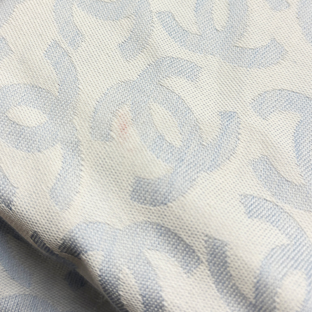 CHANEL LIGHT BLUE LOGO SCARF