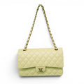 CHANEL LIME GREEN LAMBSKIN CLASSIC MEDUIM DOUBLE FLAP BAG