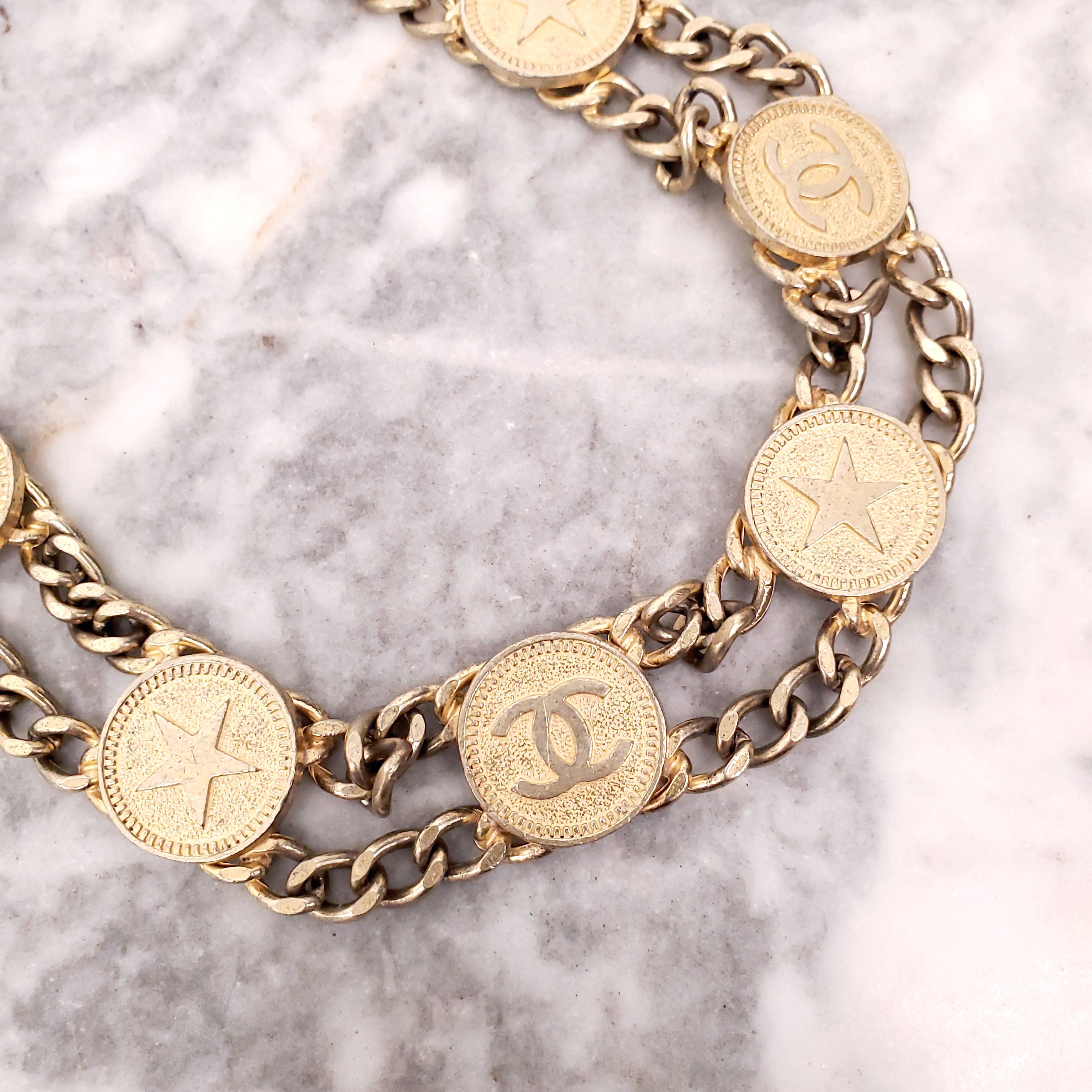 CHANEL MEDALLION LOGO AND STAR BELT