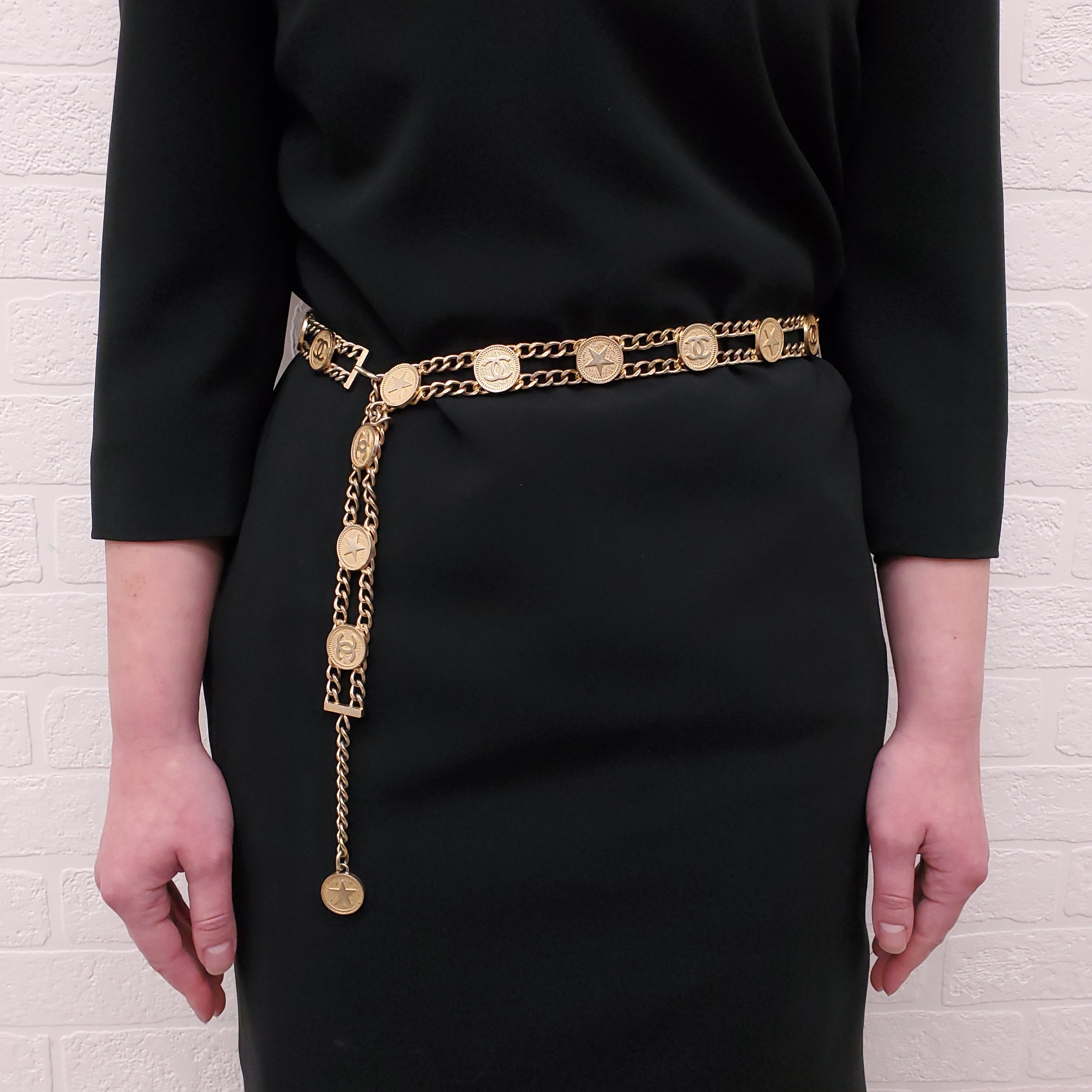 CHANEL MEDALLION LOGO AND STAR BELT