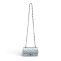 CHANEL METALLIC BLUE PATENT MINI FLAP BAG