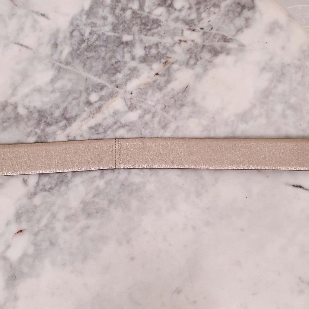 CHANEL METALLIC ELECTRUM CHAIN LOGO BELT - SIZE 80