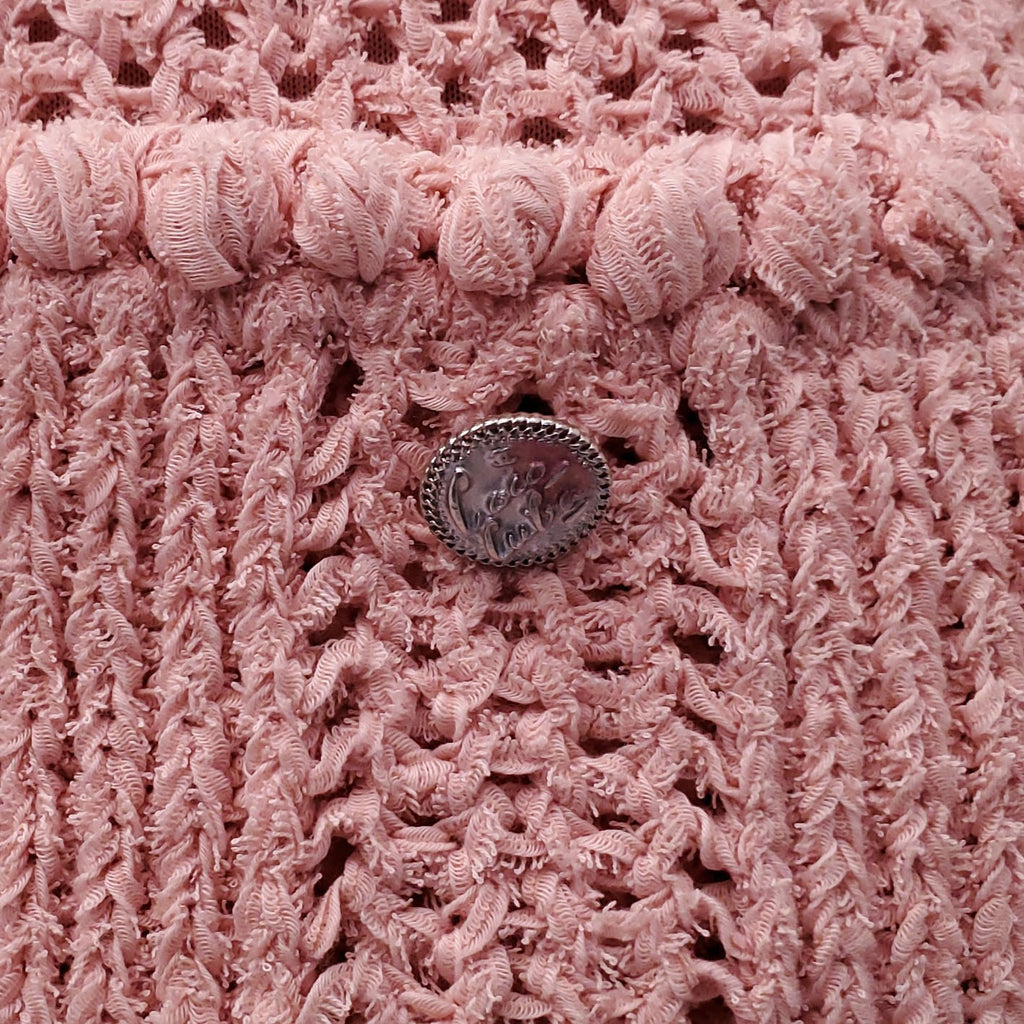 CHANEL MID LENGTH PINK CROCHET KNIT DRESS - SIZE 36