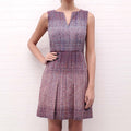 CHANEL MULTI-COLOUR TWEED DRESS WITH LOGO - SIZE 36