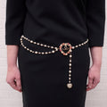 CHANEL PEARL AND HEART LOGO BELT