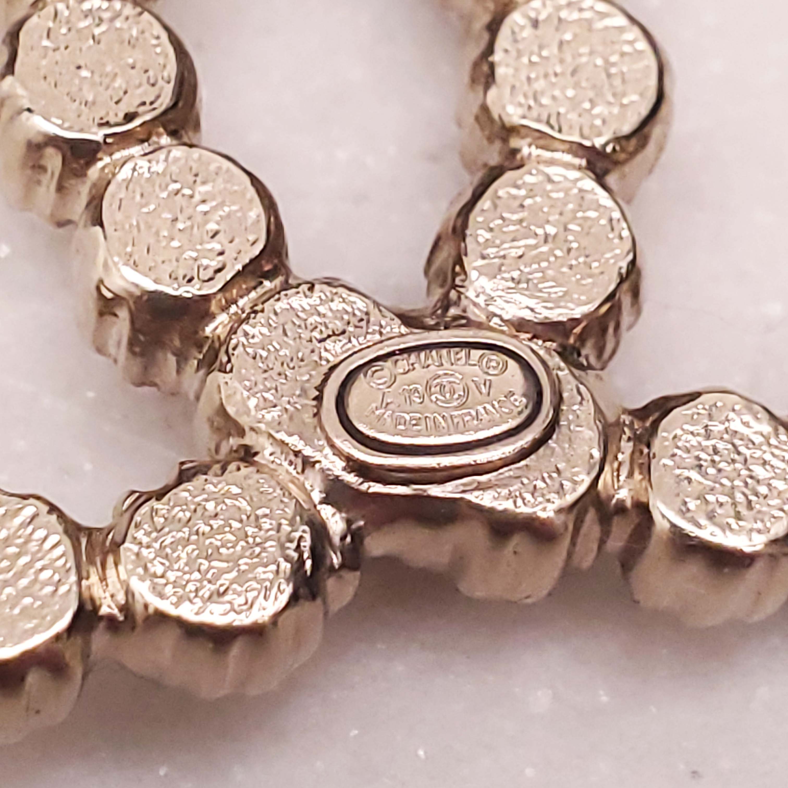 CHANEL PEARL LOGO BROOCH