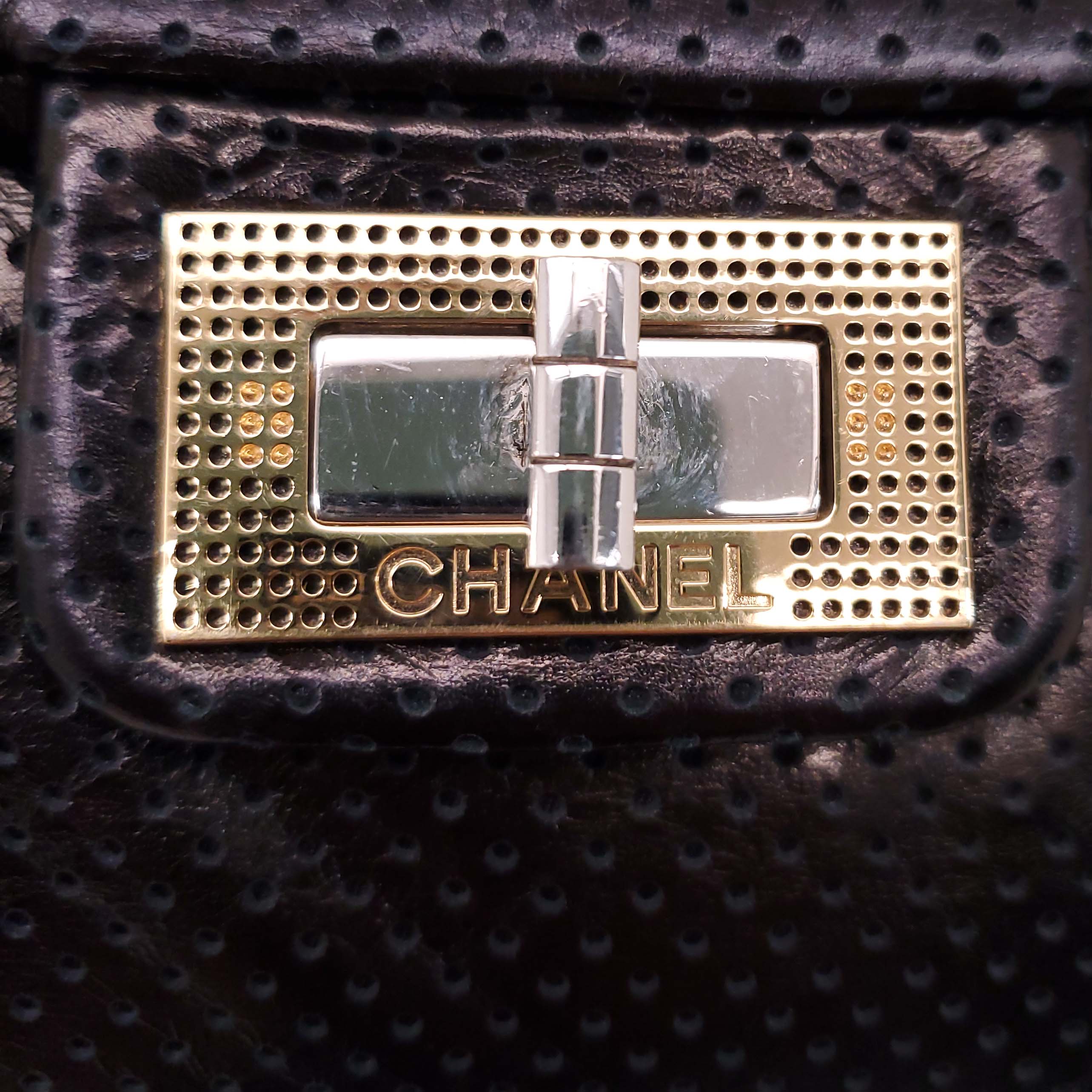 CHANEL PERFORATED DRILL ACCORDION FLAP BAG