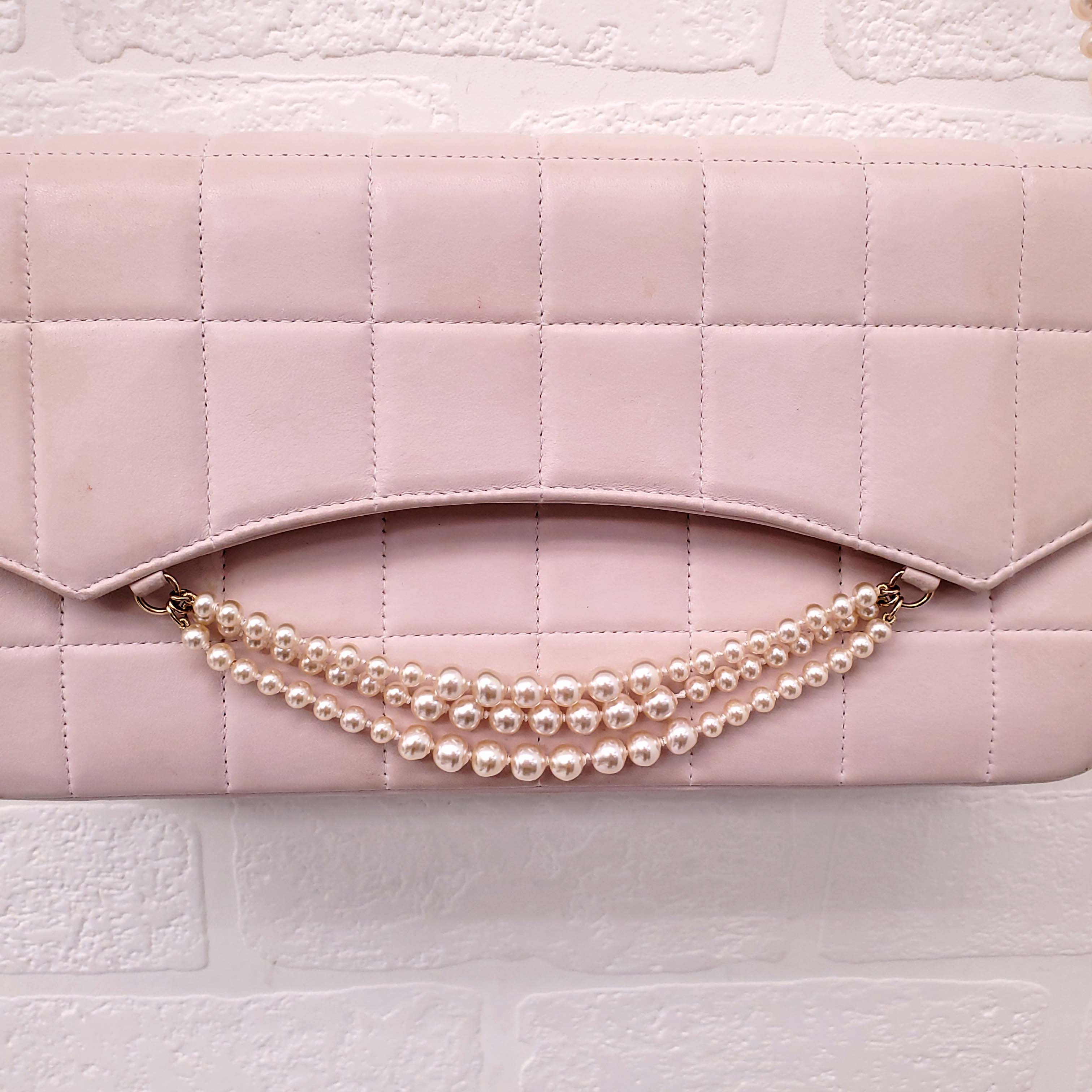 CHANEL PINK PEARL FLAP BAG