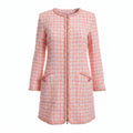 CHANEL PINK TWEED COAT - SIZE 36