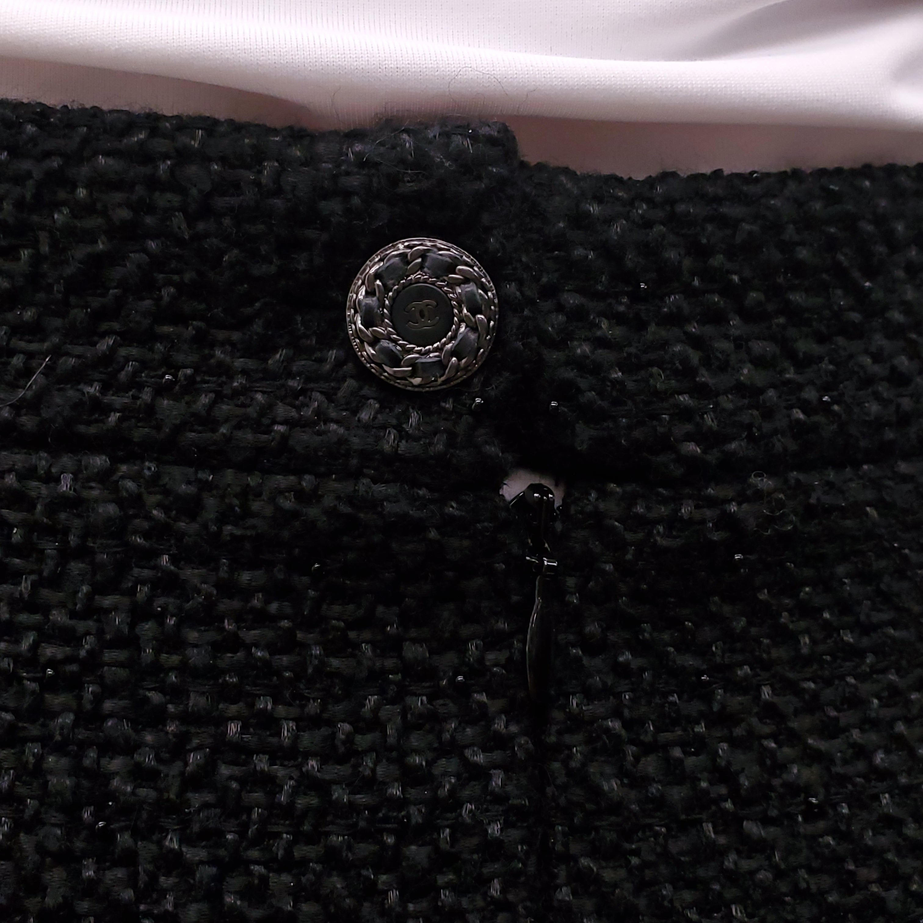 CHANEL RUNWAY BLACK FRINGE SKIRT - SIZE 40