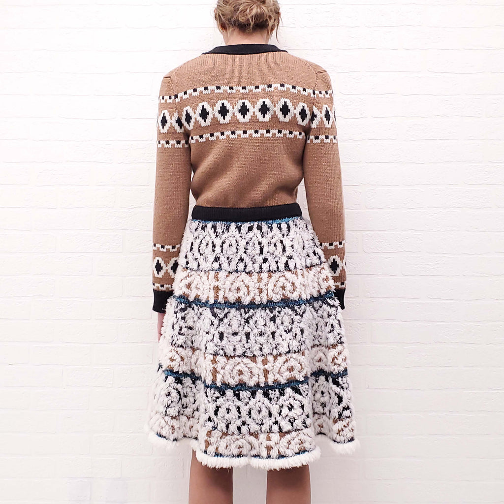 CHANEL RUNWAY CASHMERE BLEND KNIT DRESS WITH SEQUIN DETAIL - SIZE 36