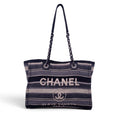 CHANEL SMALL STRIPED PARIS-HAMBURG DEAUVILLE TOTE BAG