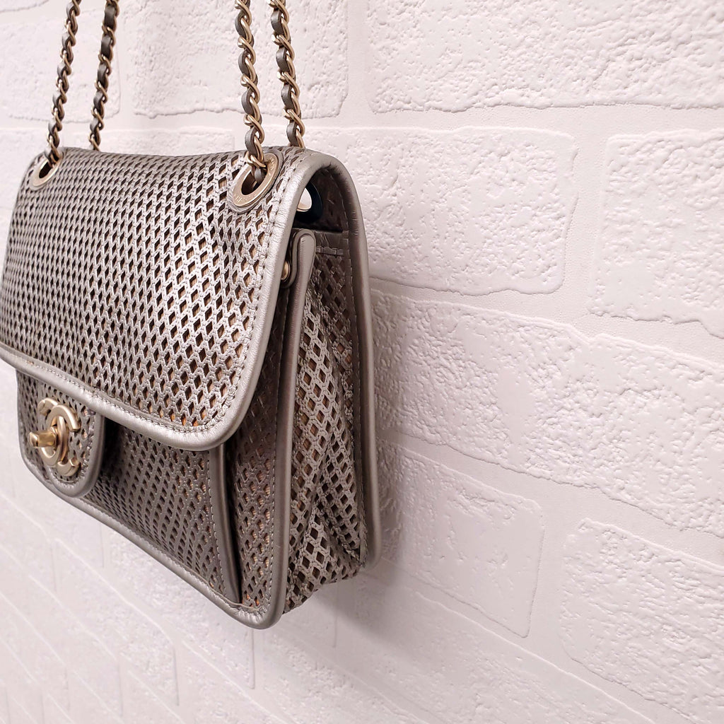 CHANEL SMALL UP IN THE AIR METALLIC FLAP BAG