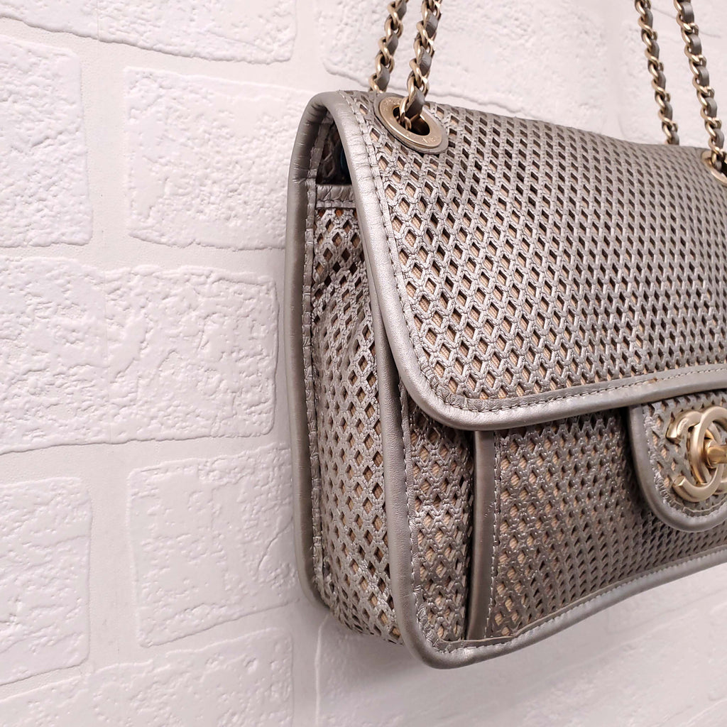 CHANEL SMALL UP IN THE AIR METALLIC FLAP BAG