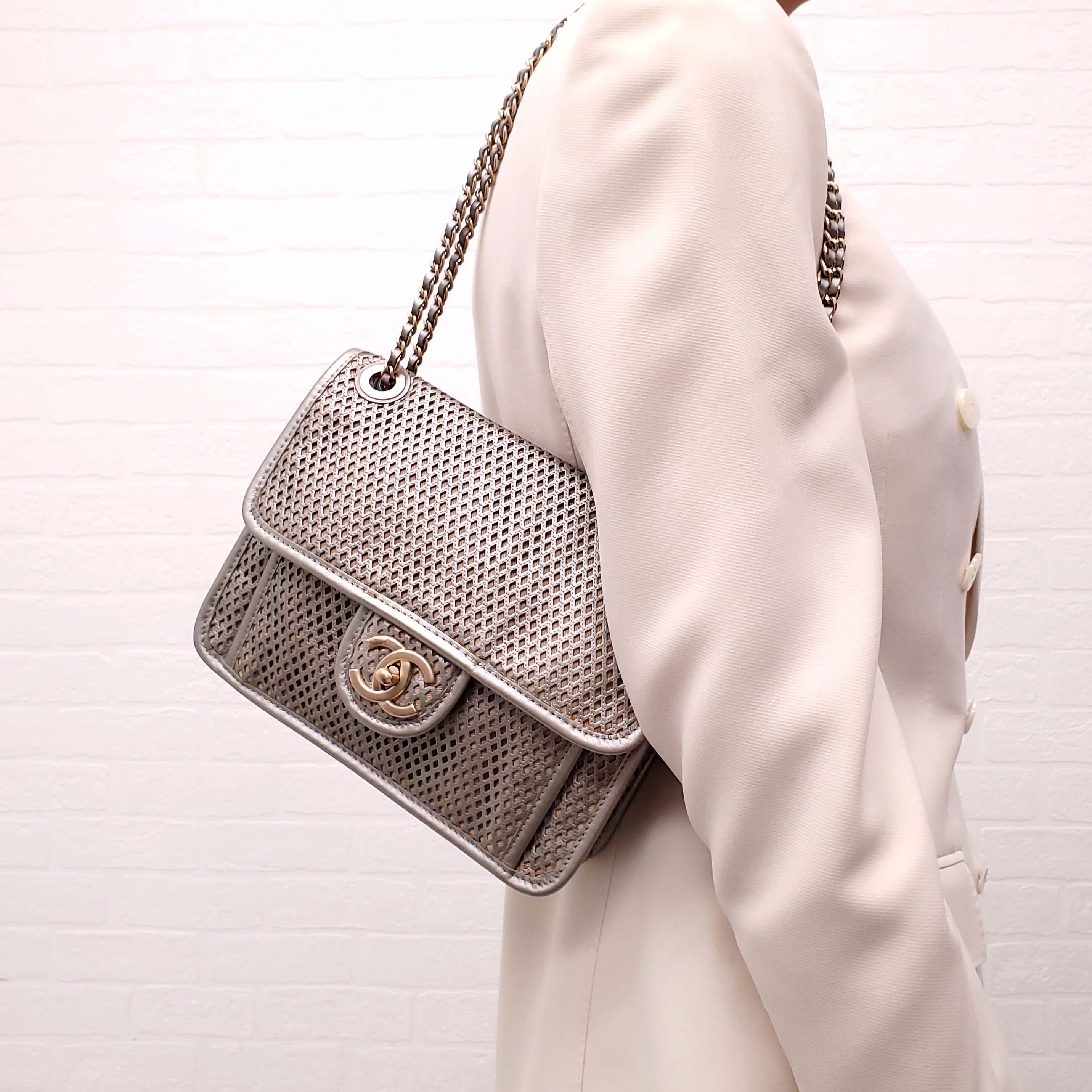 CHANEL SMALL UP IN THE AIR METALLIC FLAP BAG