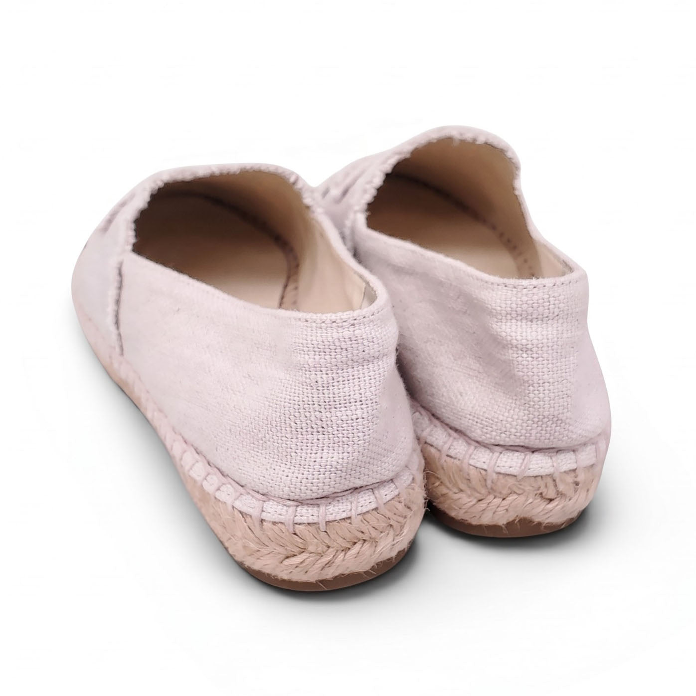 CHANEL TAUPE AND BLACK FABRIC LOGO ESPADRILLES - SIZE 37