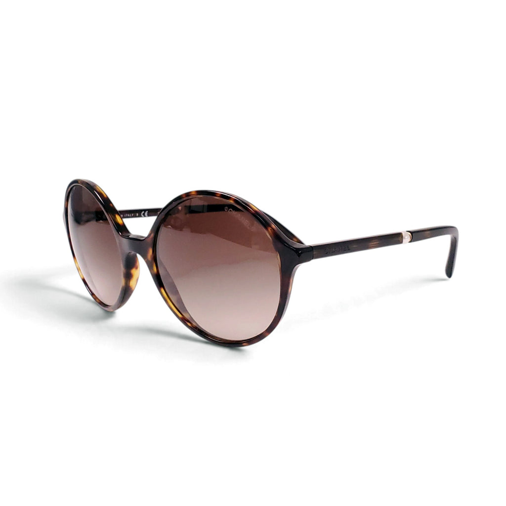 CHANEL TORTOISE SHELL SUNGLASSES WITH PEARL DETAIL