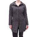 CHANEL TWEED BLACK AND WHITE COAT WITH LION BUTTONS - SIZE 38