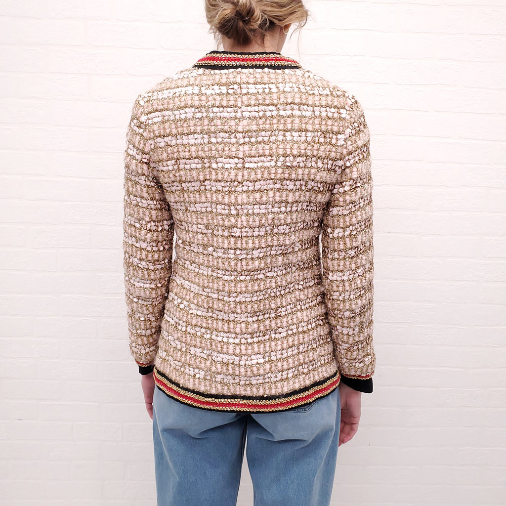 CHANEL VINTAGE 1960'S COLLECTABLE SEQUIN BLAZER - SIZE 38