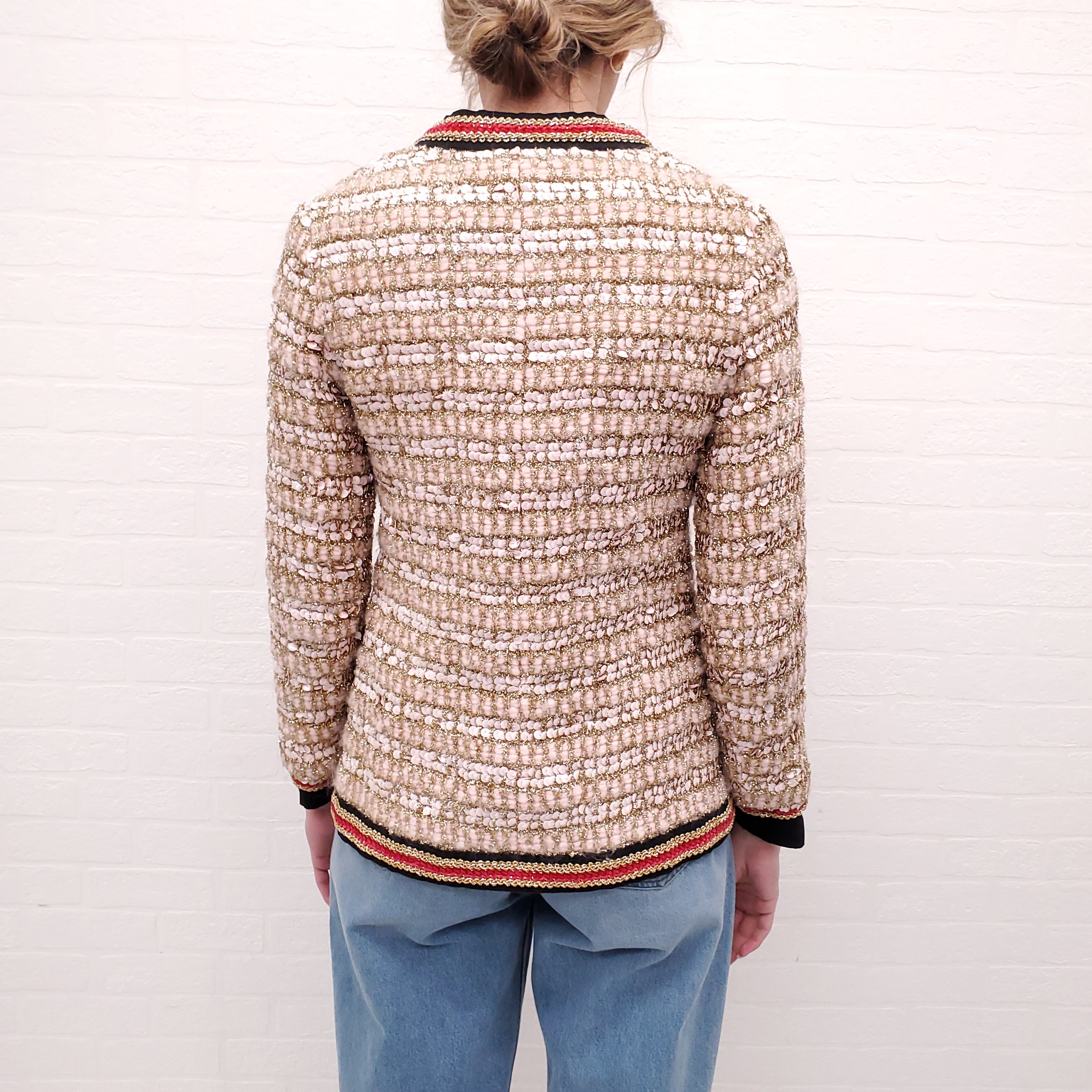 CHANEL VINTAGE 1960'S COLLECTABLE SEQUIN BLAZER - SIZE 38