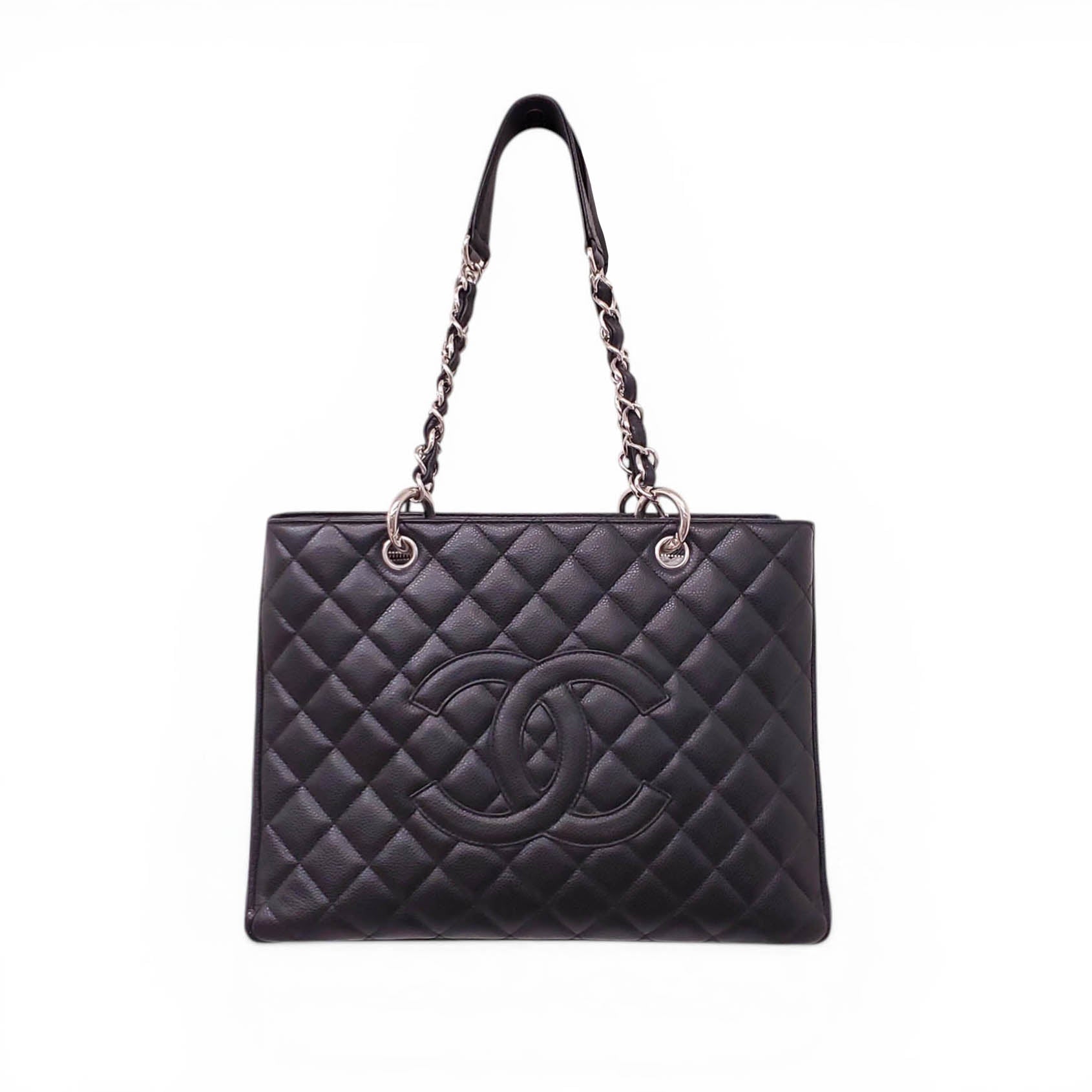 CHANEL VINTAGE BLACK GRAND SHOPPING TOTE BAG
